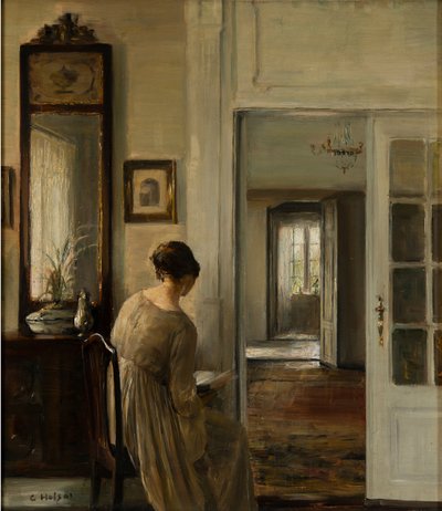 Lectura. La esposa del pintor de Carl Holsoe