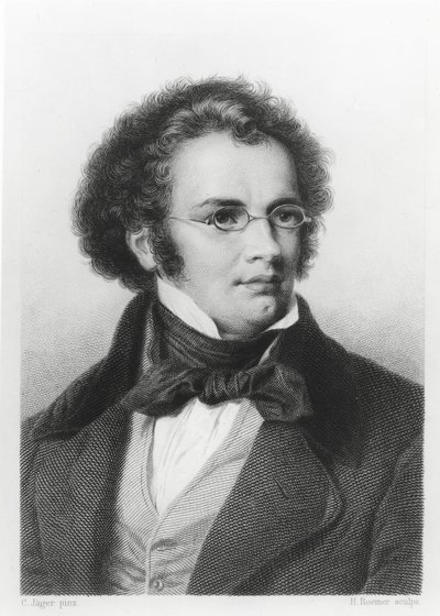 Retrato de Franz Schubert (1797-1828) grabado por H. Roemer de Carl Jaeger