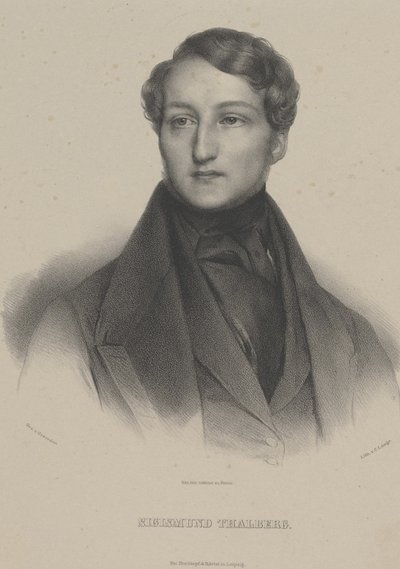 Retrato del pianista y compositor Sigismund Thalberg 1812-1871, c. 1850 de Carl Lange