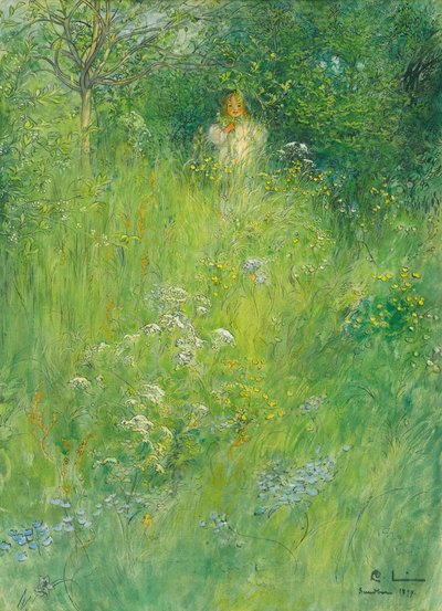 Un Hada o Kersti en el Prado de Carl Larsson