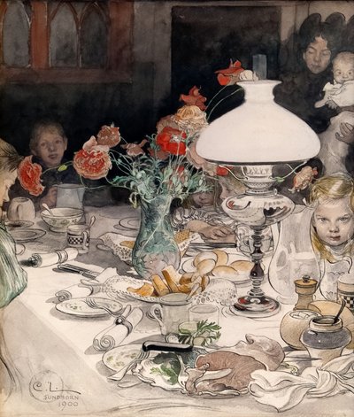 Alrededor de la lámpara de la tarde de Carl Larsson