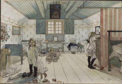 Habitación de niñas pequeñas de Carl Larsson