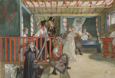 El día del santo. Hacia 1895 de Carl Larsson