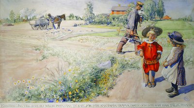 Esbjorn y la Chica Campesina; Esbjorn och Bondflickan, 1904 de Carl Larsson