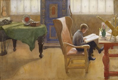 Esbjorn en la Esquina de Estudio, 1912 de Carl Larsson