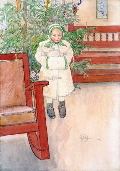 Niña y silla mecedora, 1907 de Carl Larsson