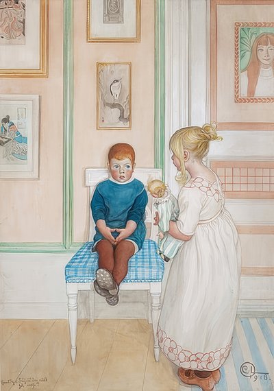 ¿Tienes miedo de mí? 1918 de Carl Larsson