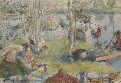 La pesca de cangrejos de Carl Larsson