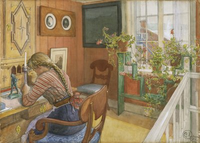Escribiendo una Carta, 1912 de Carl Larsson