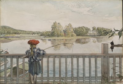 Lisbeth pescando de Carl Larsson