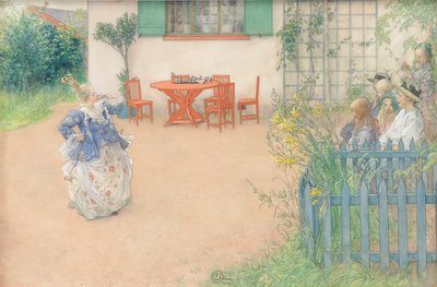 Lisbeth como la princesa malvada en el cuento "Fågel Blå" de P.D.A. Atterbom de Carl Larsson