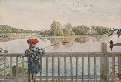 Lisbeth pescando de Carl Larsson