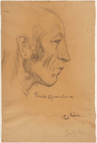 Perfil masculino hacia la derecha de Carl Larsson