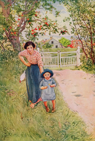 Di un buen saludo a tu tío, 1917, de una cartera impresa comercialmente, publicada en 1939 de Carl Larsson