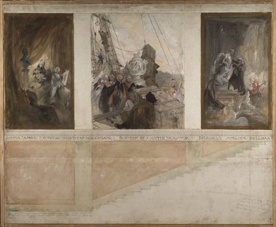 Segundo proyecto de decoración de las paredes de la sala inferior del NM de Carl Larsson