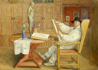 Autorretrato (En el nuevo estudio) de Carl Larsson
