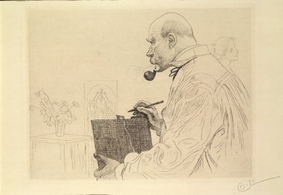 Autorretrato como grabador de Carl Larsson