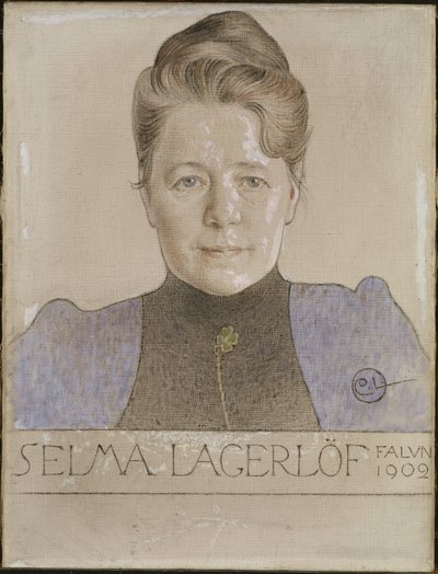 Retrato de la autora Selma Lagerlöf de Carl Larsson