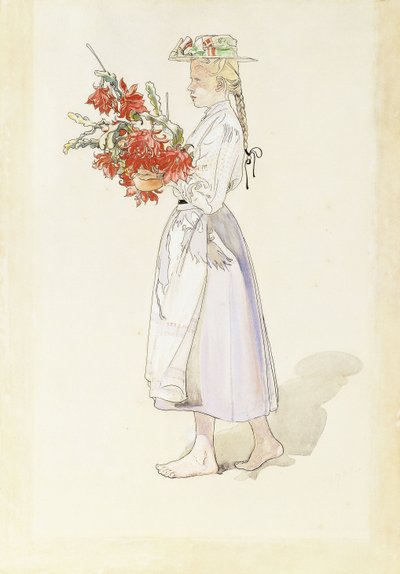 Estudio para Ute blaser sommarvind (Afuera soplan los vientos de verano) de Carl Larsson