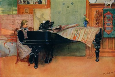 Suzanne al piano, c1900 de Carl Larsson