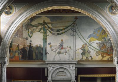 La Entrada del Rey Gustavo Vasa de Suecia en Estocolmo en 1523, 1908 de Carl Larsson