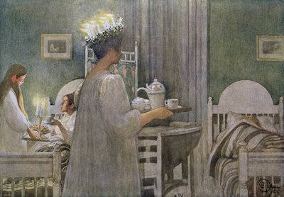 La fiesta de Santa Lucía el 13 de diciembre de Carl Larsson