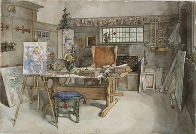 El Estudio, de la serie Un Hogar, c.1895 de Carl Larsson