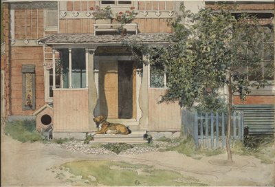 La veranda. De Un hogar (26 acuarelas) de Carl Larsson