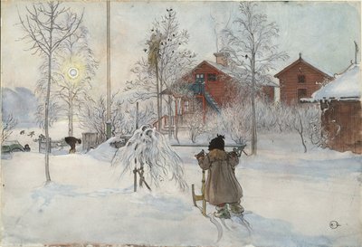 El Patio y la Lavandería, de la serie Un Hogar, c.1895 de Carl Larsson