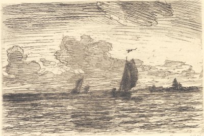 Marina con barcos a vela de Carl Locher