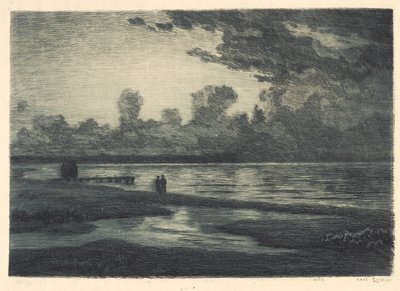 Noche de verano en la playa de Hornbæk de Carl Locher