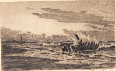 Naufragio cerca del faro de Skagen de Carl Locher