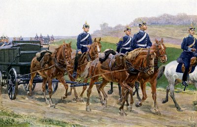 Columna de suministro del ejército alemán en marcha de Carl Ludwig Friedrich (after) Becker