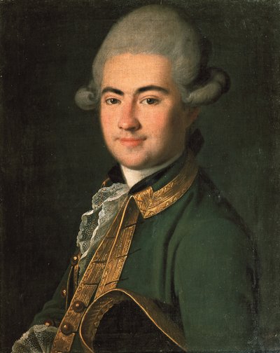 Retrato del dramaturgo Alexander Andreyevich Volkov 1736-1788, 1768 de Carl Ludwig Johann Christineck
