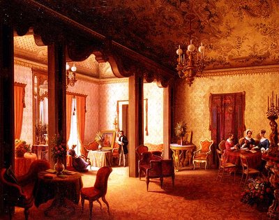 Interior del salón de la zarina Alexandra en la Villa del Duque de Serradifalco, Palermo de Carl Ludwig Rundt