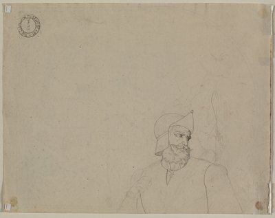 Soldier in a Landscape (verso) de Carl Ludwig Tischbein