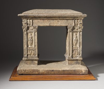 Modelo del Arco de los Argentarii, c.1792-95 (corcho, estuco teñido y arena) de Carl May