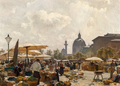 El Naschmarkt en Viena de Carl Moll