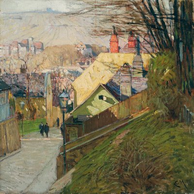 La casa de Therese Krones en Dobling en Viena, c.1912-1914 de Carl Moll