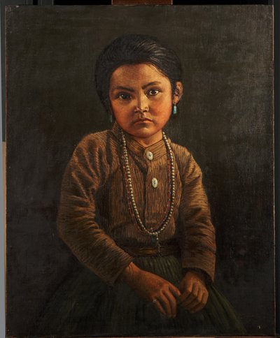 Niño indio (óleo sobre lienzo montado en panel) de Carl Moon