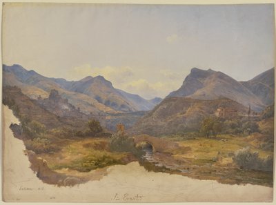 Vista de Subiaco, con un puente en primer plano de Carl Morgenstern
