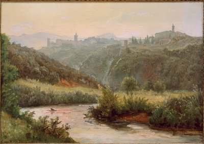Vista de Tívoli y las cascadas de Carl Morgenstern