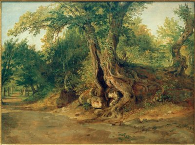 Bosque cerca de Ariccia con encinas de Carl Morgenstern