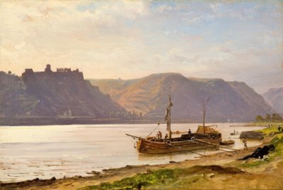 C.Morgenstern, Paisaje del Rin con ruina de castillo de Carl Morgenstern