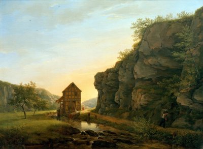 El molino de corte en el valle de Lorsbach en la roca del diablo de Carl Morgenstern