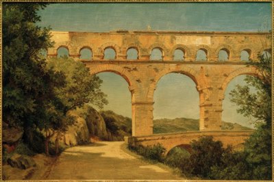 Puente del Gard cerca de Nîmes / Pintura de Carl Morgenstern de Carl Morgenstern