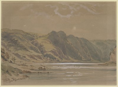 Vista del Rin con altas riberas boscosas de Carl Morgenstern