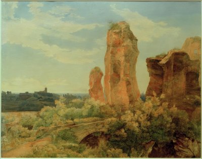 Roma, Aventino, fragmento de construcción en los jardines imperiales de Carl Morgenstern