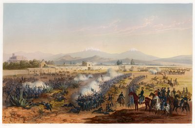 Molino del Rey - ataque al Molino, pub. 1851 de Carl Nebel