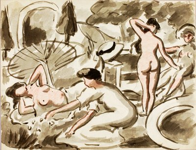 Grupo de mujeres desnudas y semidesnudas de Carl Newman
